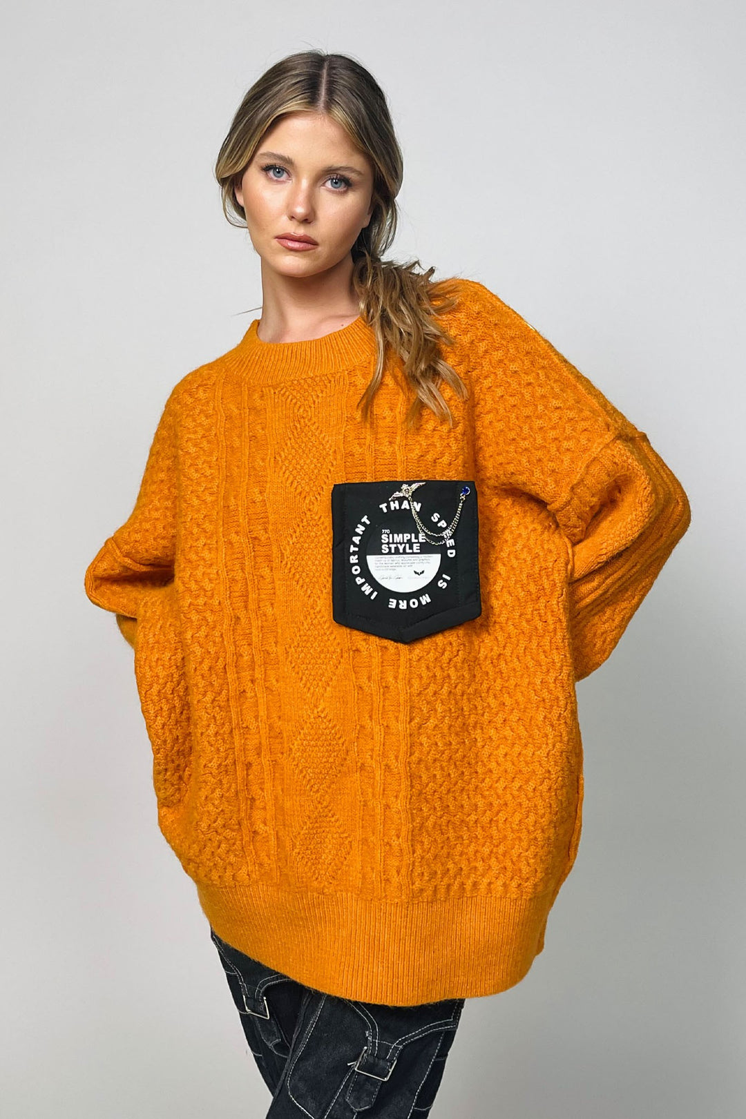 Pocket plain knitted jumper | Runway Secrets