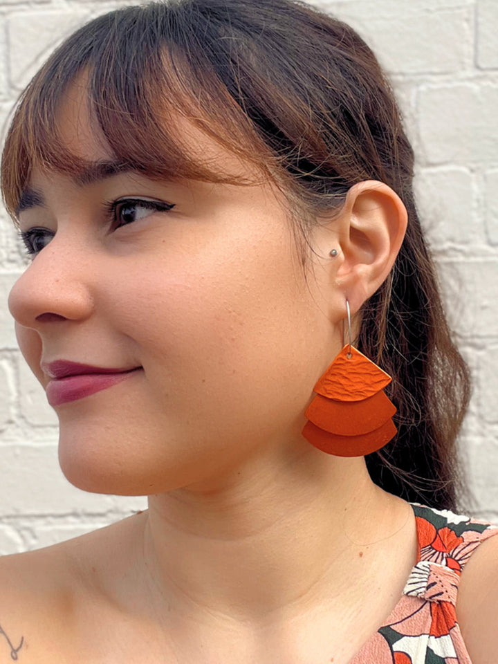 MONICA TRI FAN EARRINGS