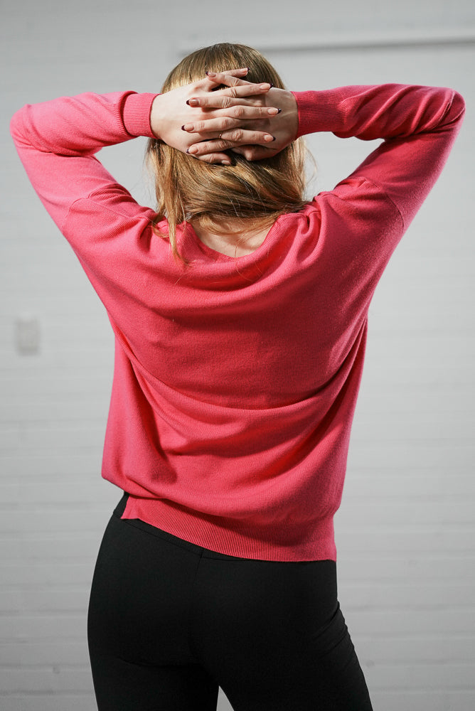 hot pink Embroidered long sleeve jumper | Runway Secrets