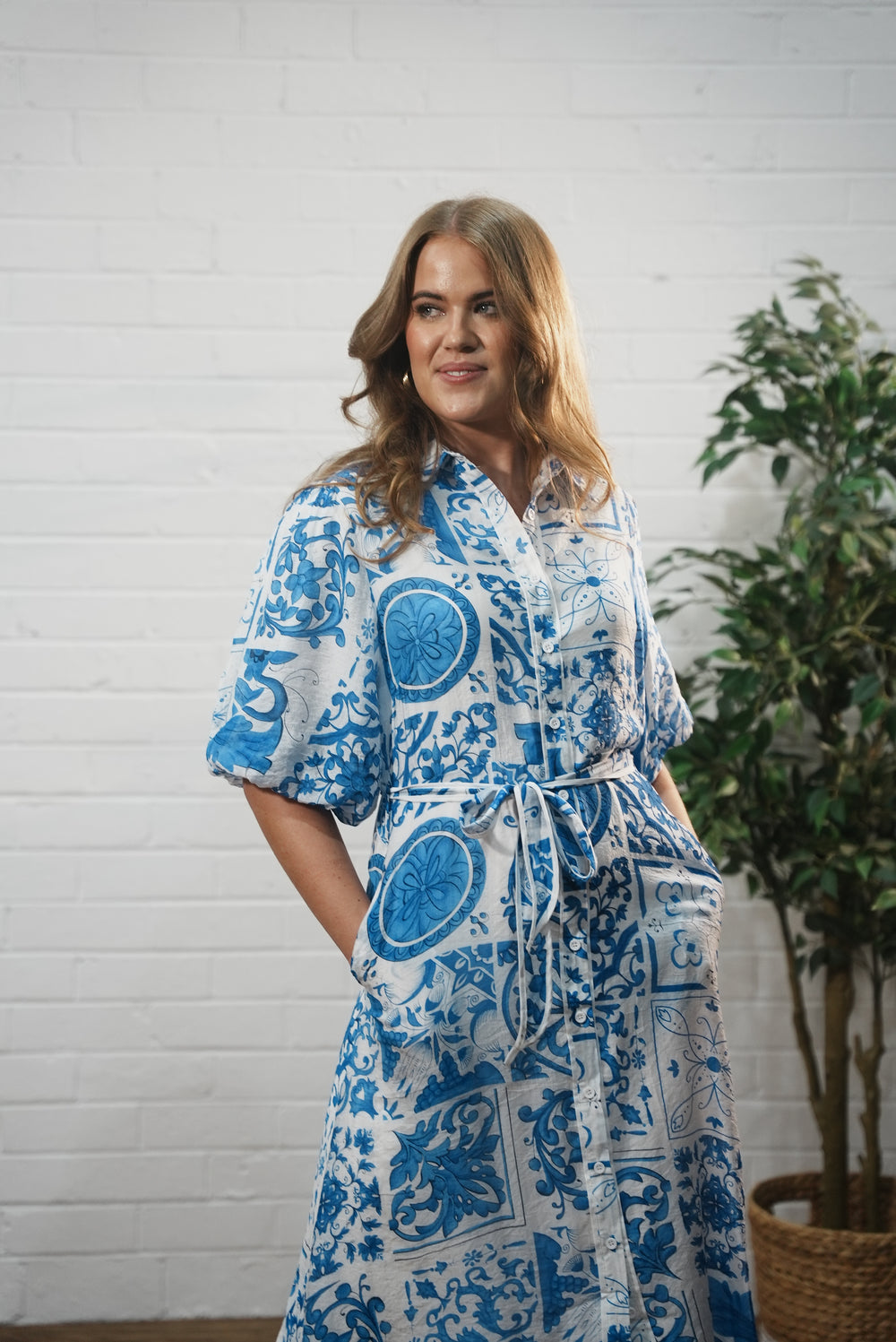 Bamboo linen printed dress | Runway Secrets