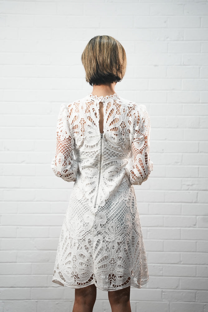 white Short lace dress | Runway Secrets