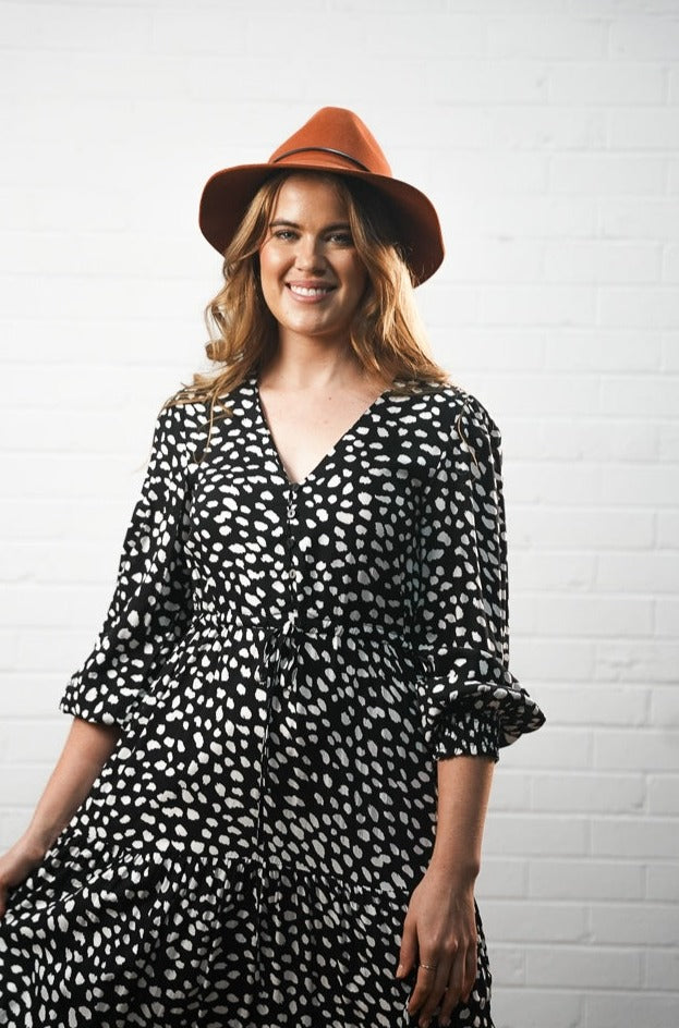 Black and white polka dot midi dress | Runway Secrets