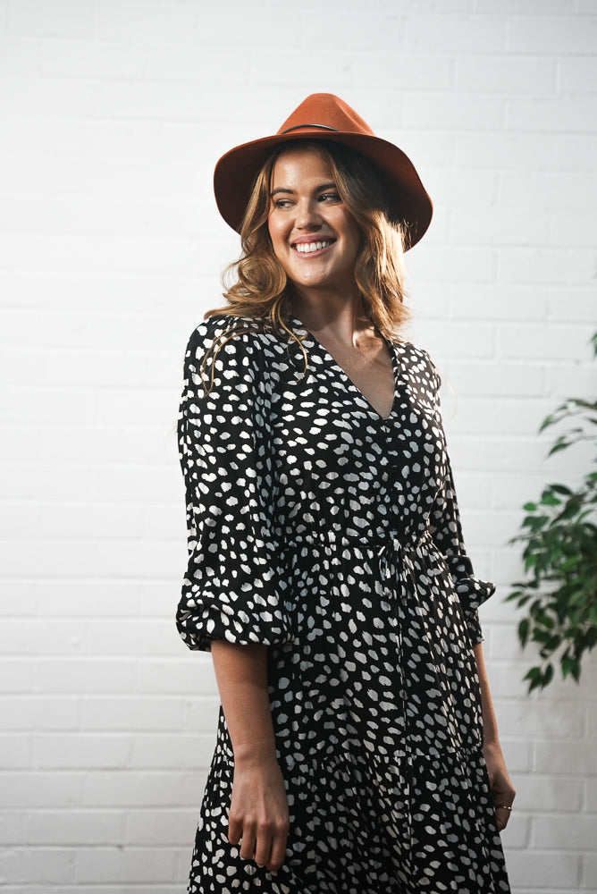 Black and white polka dot midi dress | Runway Secrets