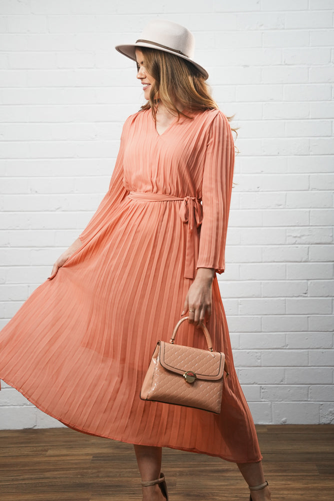 Pleated chiffon dress | Runway Secrets