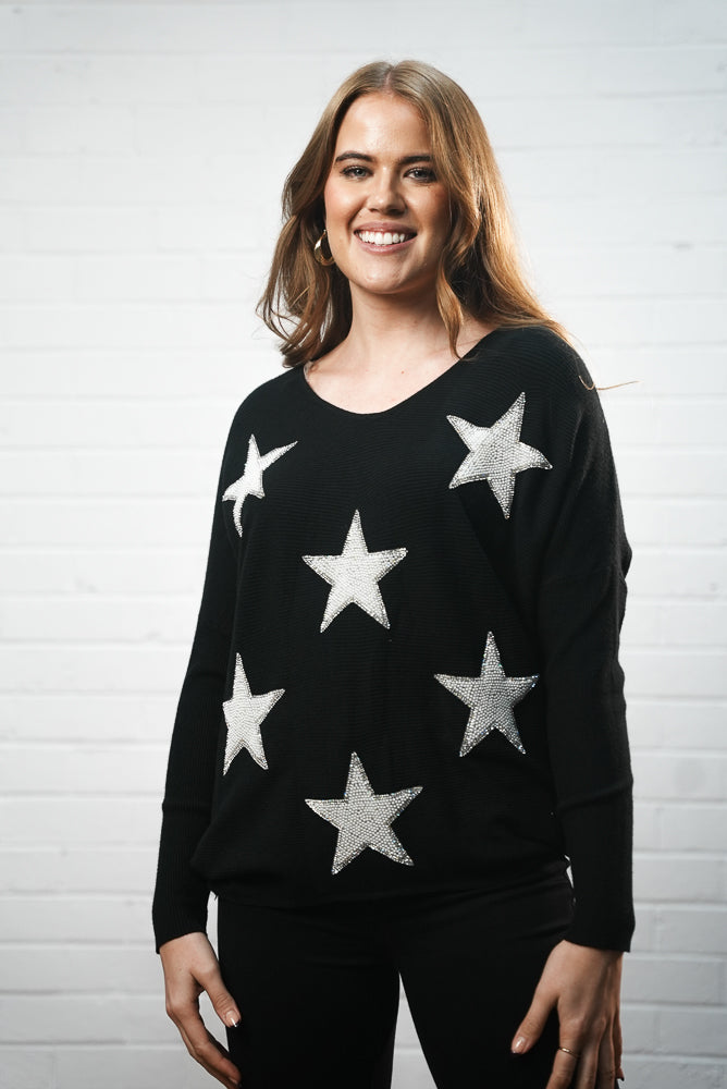 black Star embroidered jumper | Runway Secrets