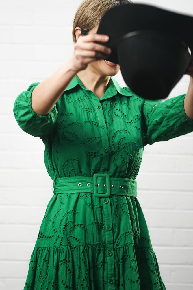green Short lace dress | RIMA DRESS | Runway Secrets