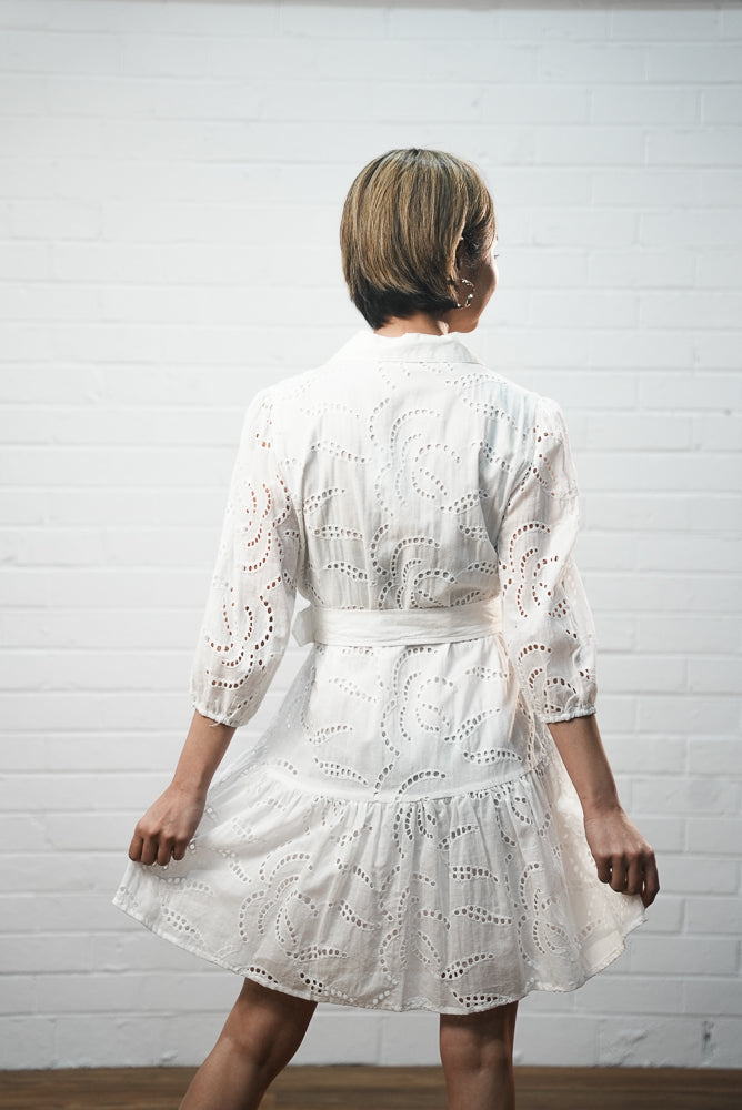 white Short lace dress | RIMA DRESS | Runway Secrets