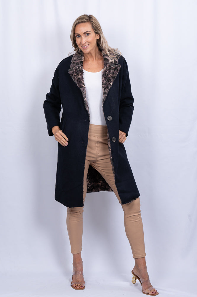 Fur lined wool coat outlet