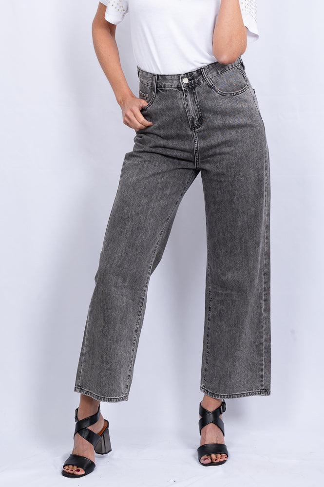 grey High waisted flare denim |  Runway Secrets