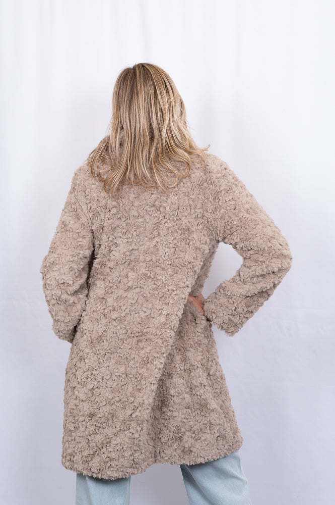 taupe Faux shearling coat | Runway Secrets