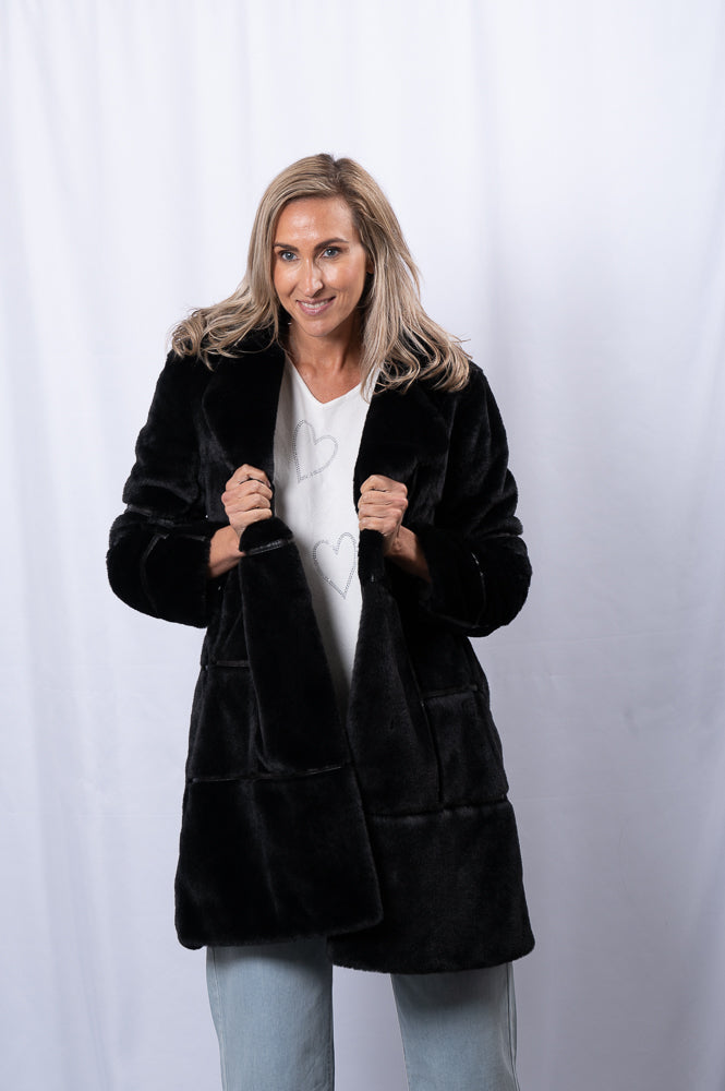 Faux fur long coat | Runway Secrets
