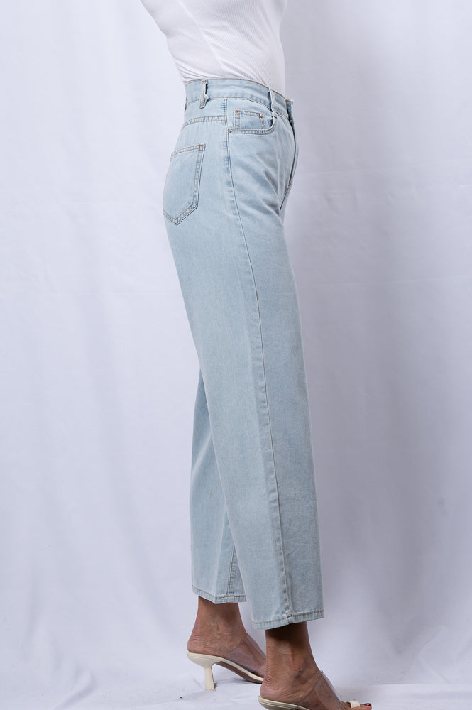 blue High waisted flare denim |  Runway Secrets