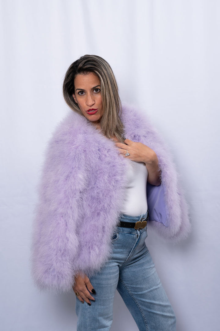 lilac Feather jacket | Runway Secrets