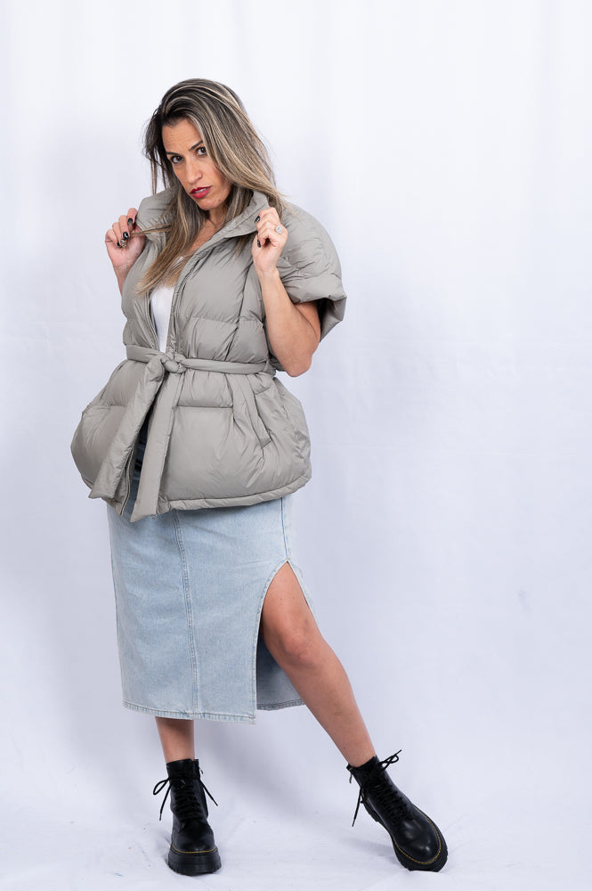 sage Sleeveless puffer vest | JACKIE