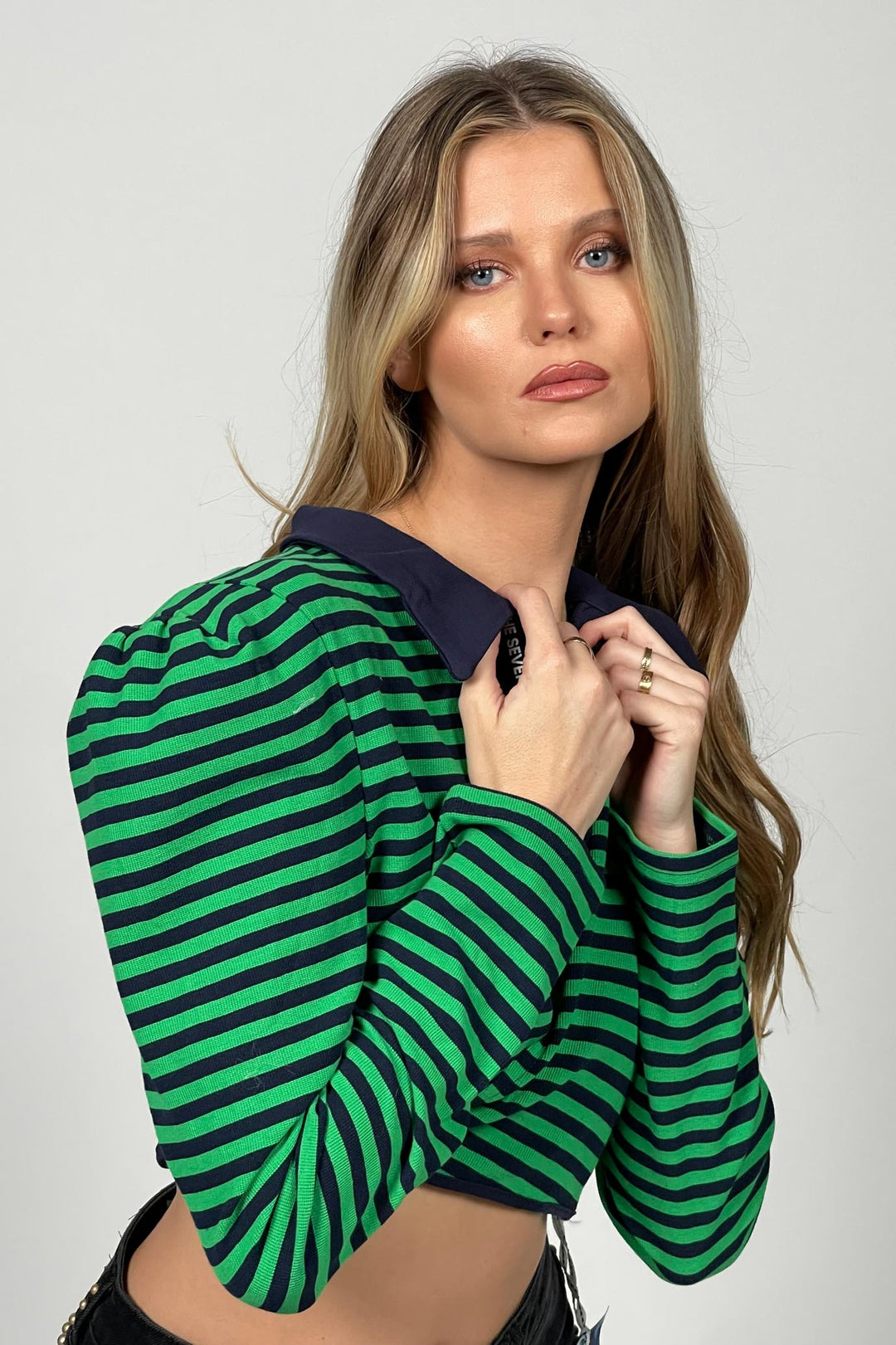 Stripe long sleeve crop top | Runway Secrets