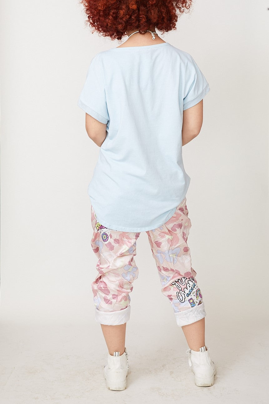 PATCHY - DRAWSTRING PANTS WITH CARTOON PRINT